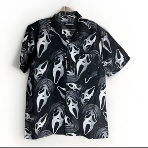 Ghostface Scream Halloween Short Sleeve Button-Up SUITMEISTER" Men’s shirt|Sz:S
